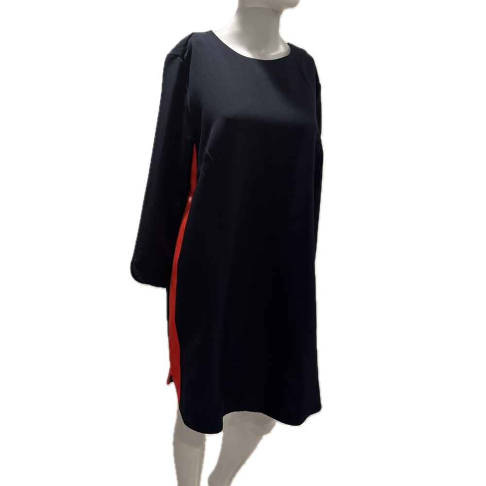 H&M 3/4 Sleeve Navy & Red Color Block Midi Dress